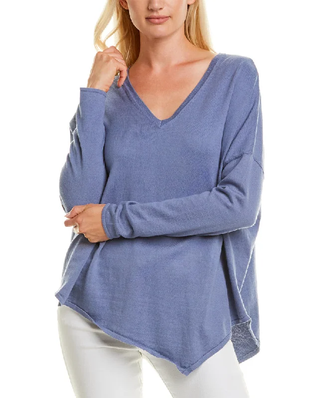 InCashmere Asymmetrical Cashmere-Blend Pullover