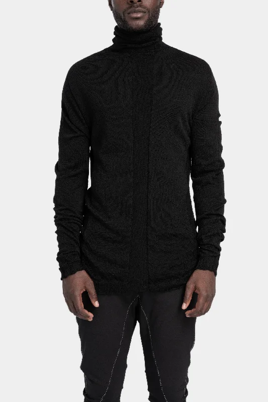 Lightweight slub wool turtleneck sweater