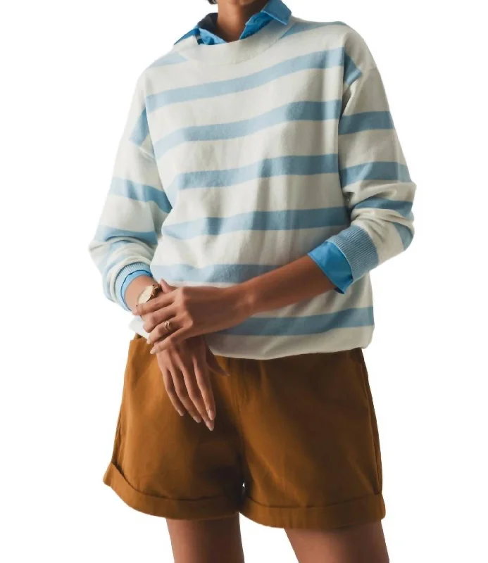 Long Striped Sweater In Blue/white