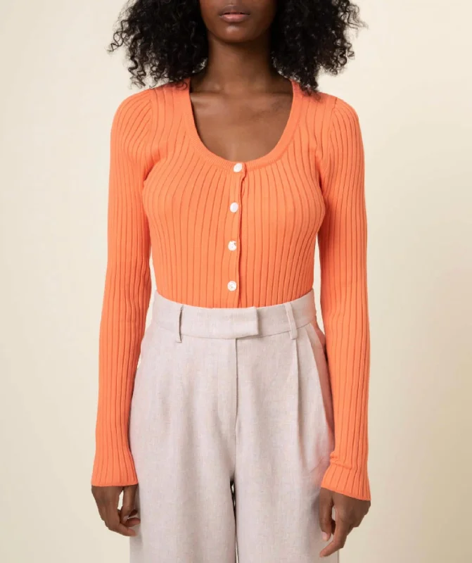 Samantha Knit Cardi In Orange