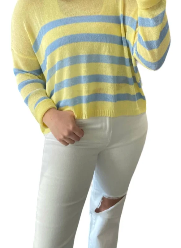 Stripe Knit Sweater In Lemon