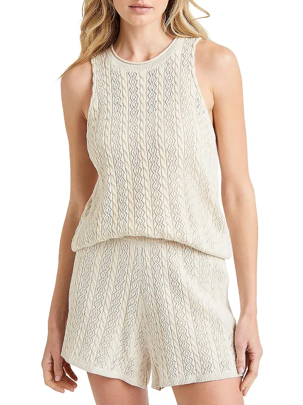 Womens Silk Crochet Tank Tank Top Sweater