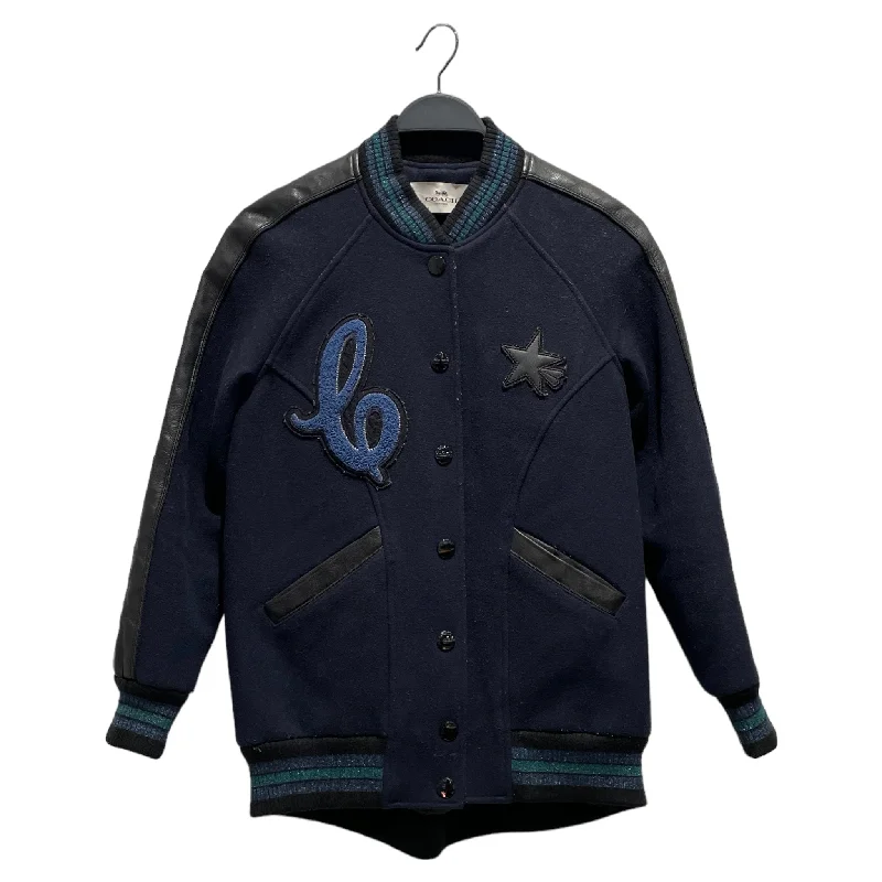 COACH/Baseball Jkt/Graphic/Wool/NVY/