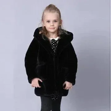 Children's Cotton Wear Hooded Faux Fur Coat