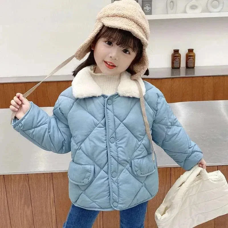 Children's Plush Thick Warm Quilted Jacket Coat