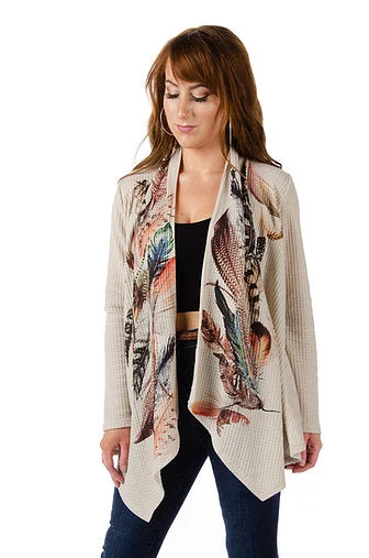 Liberty Wear Collection Cardigan: Plume Feathers