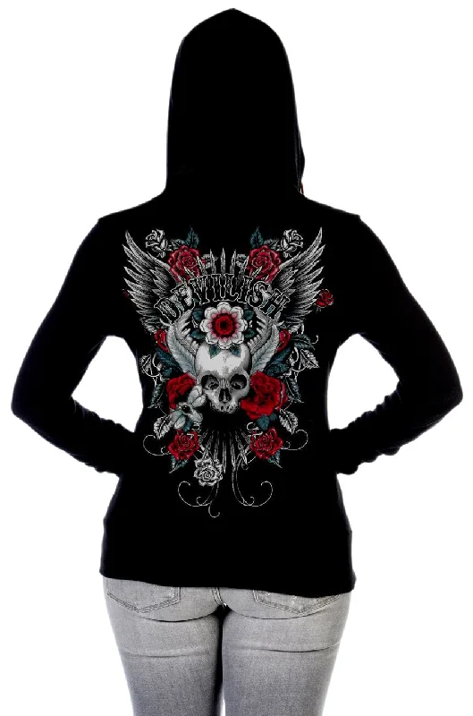 Liberty Wear Collection Tops: Zip Up Hoodie Devilish