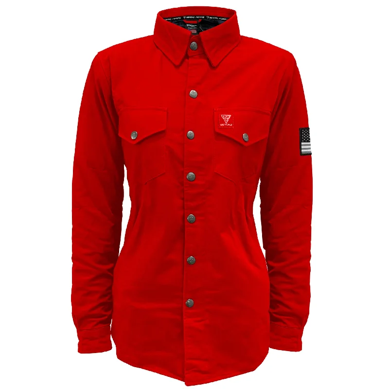 Protective Canvas Jacket for Women - Red with Pads