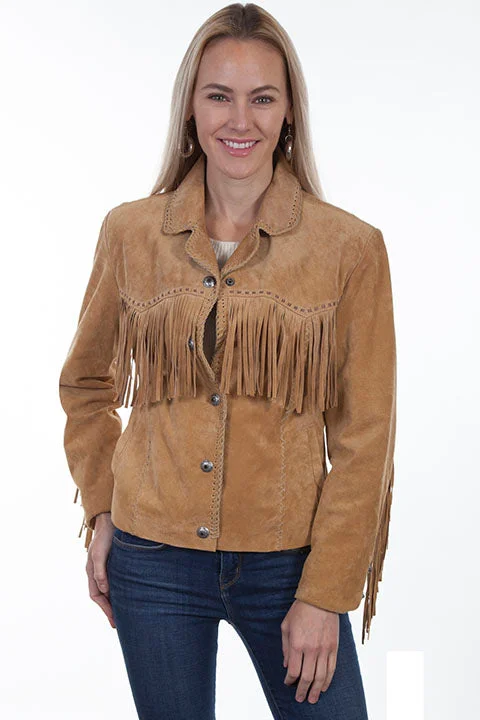 Women's Leather Jacket Collection Suede: Scully Western Fringe Whip Stitched