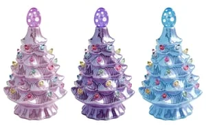 6.75" Iridescent LED Ceramic Easter Egg Tree