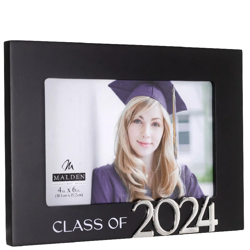 Class of 2024 Black Picture Frame Holds 4" x 6" Photo