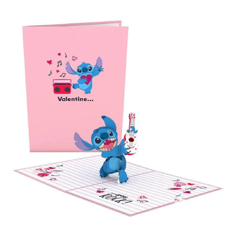 Disney's Stitch Rockin' You Rock Valentine Pop-Up Card