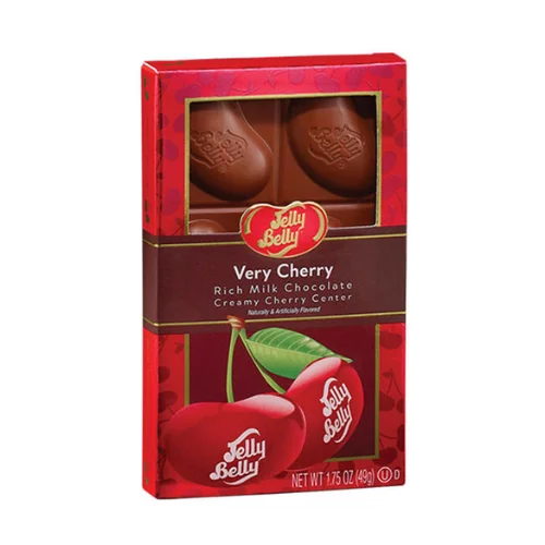 1.75 oz Jelly Belly Cherry Filled Chocolate Bar