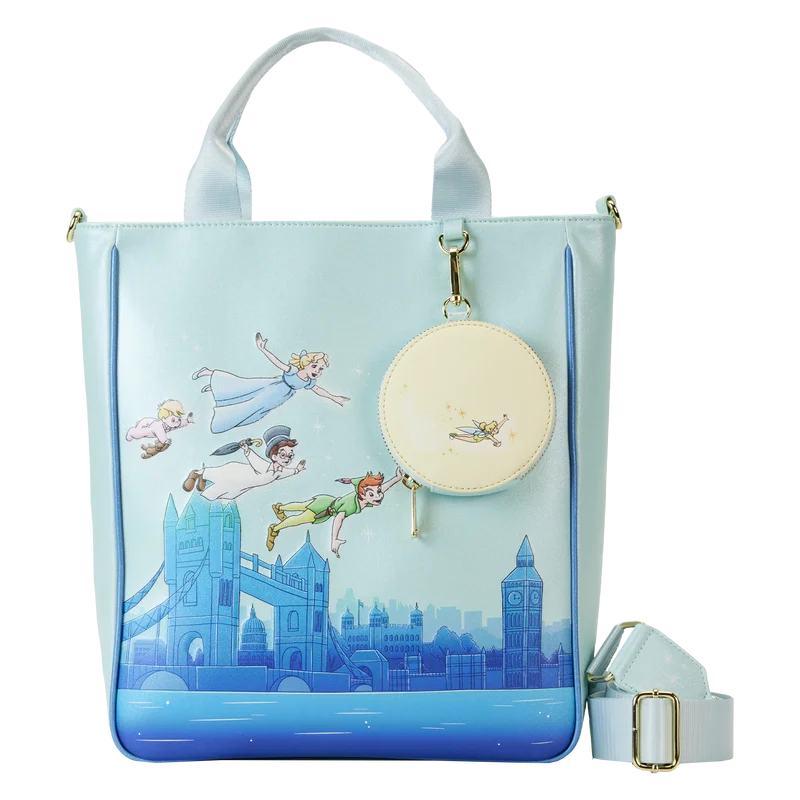 Loungefly Peter Pan You Can Fly Glow Tote Bag With Coin Bag