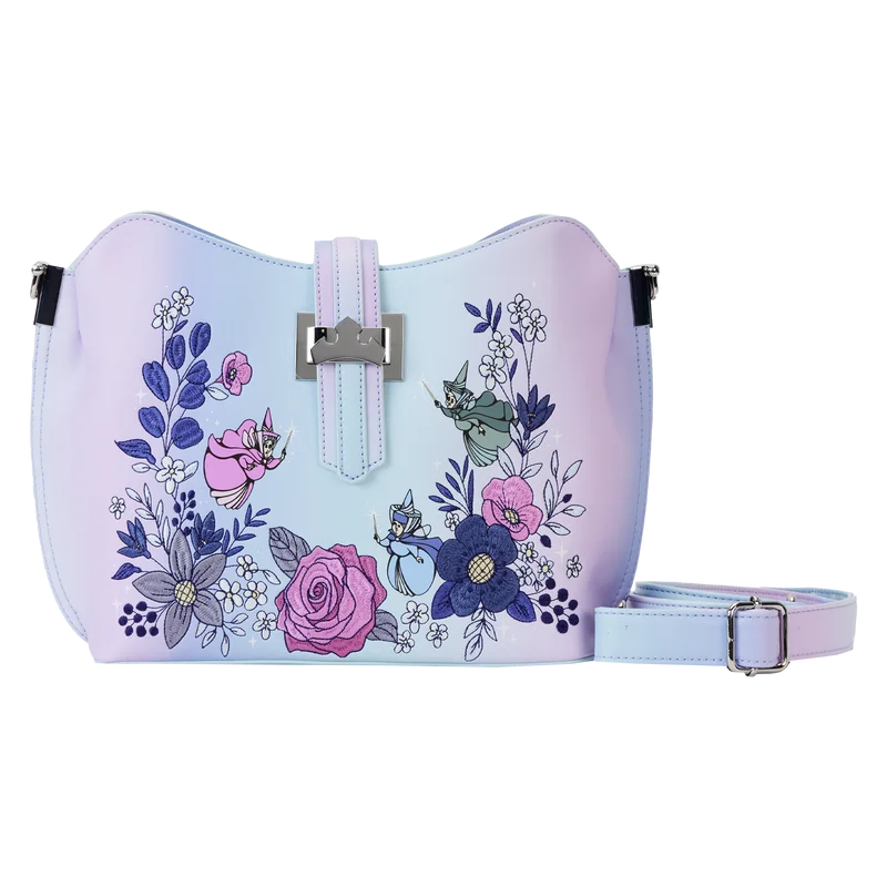 Loungefly Sleeping Beauty 65th Anniversary Floral Ombre Crossbody Bag