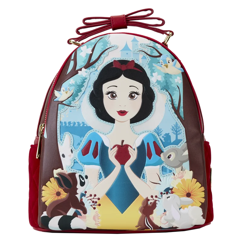 Loungefly Snow White Classic Apple Quilted Velvet Mini Backpack