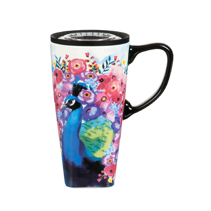 Peacock Ceramic On the Go Travel Cup, 17 oz