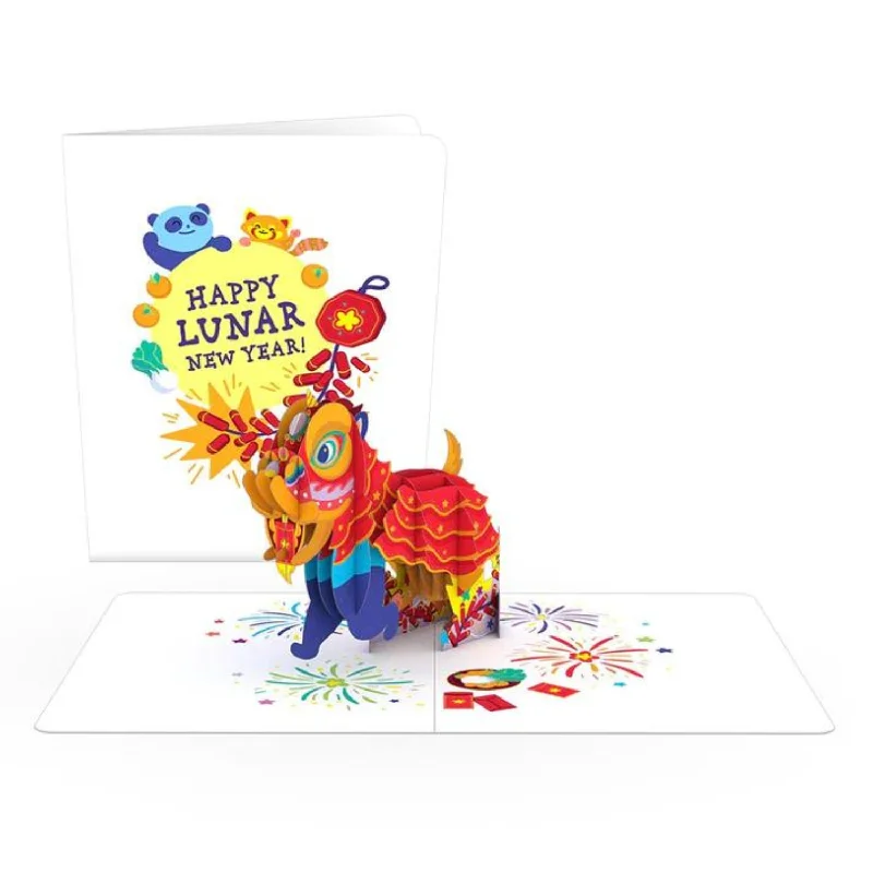 Happy Lunar New Year Dragon Pop-Up Card