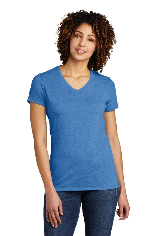 Allmade Womens Short Sleeve V-Neck T-Shirt - Azure Blue