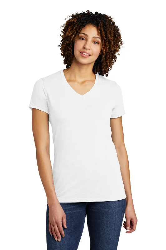 Allmade Womens Short Sleeve V-Neck T-Shirt - Fairly White