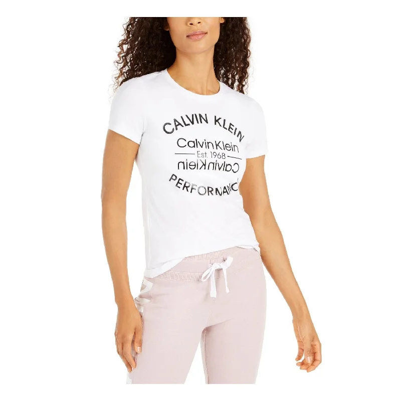 Calvin Klein Women's Performance Logo T-Shirt White Size Medium