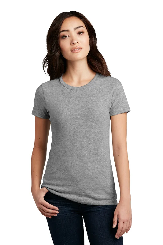 District Womens Perfect Blend Short Sleeve Crewneck T-Shirt - Heather Light Grey