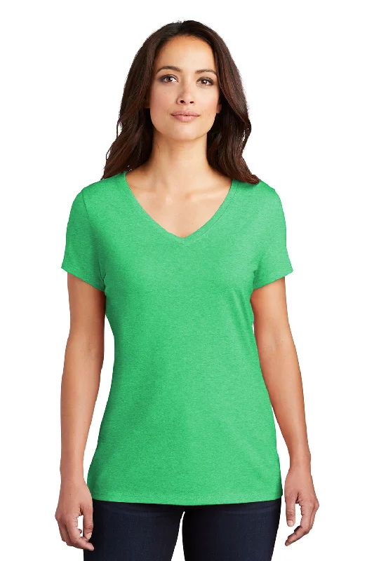 District Womens Perfect Tri Short Sleeve V-Neck T-Shirt - Green Frost