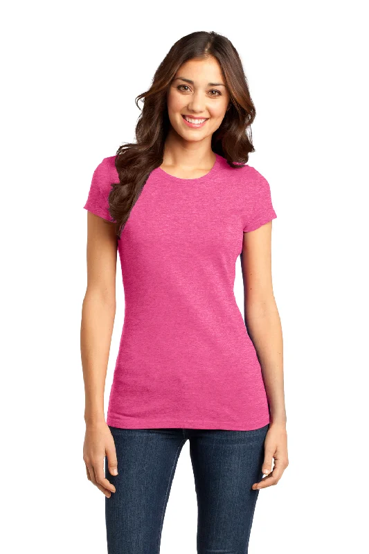 District Womens Very Important Short Sleeve Crewneck T-Shirt - Fuchsia Pink Frost - Closeout