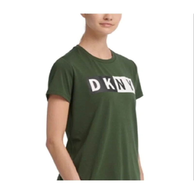 Dkny Women's Sport Colorblocked Logo T-Shirt Green Size X-Small