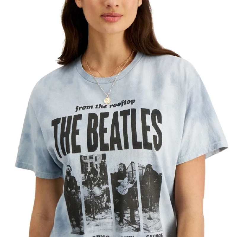 Junk Food Junior's Tie Dyed Beatles Graphic T-Shirt Blue Size X-Small