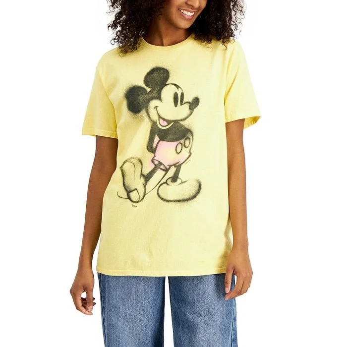 Junk Food Women's Mickey Graphic T-Shirt Yellow Size Medium