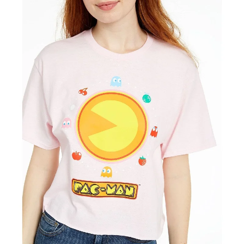 Mad Engine Junior's Pac Man Graphic T-Shirt Pink Size Large