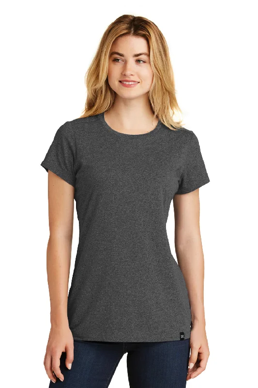 New Era Womens Heritage Short Sleeve Crewneck T-Shirt - Heather Black - Closeout