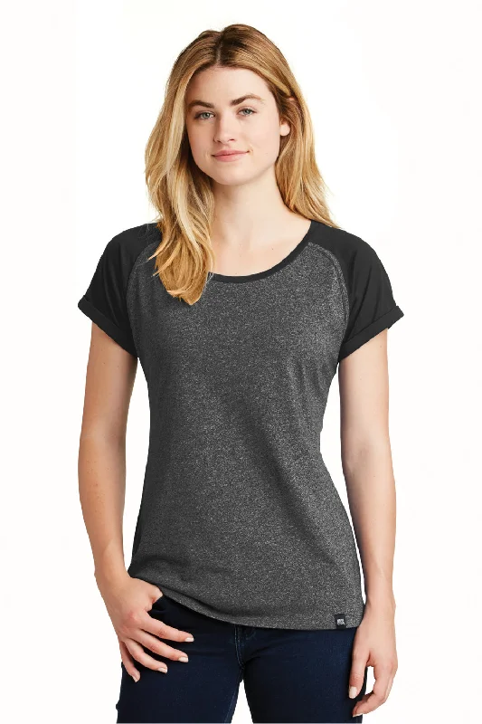 New Era Womens Heritage Short Sleeve Crewneck T-Shirt - Black/Black Twist