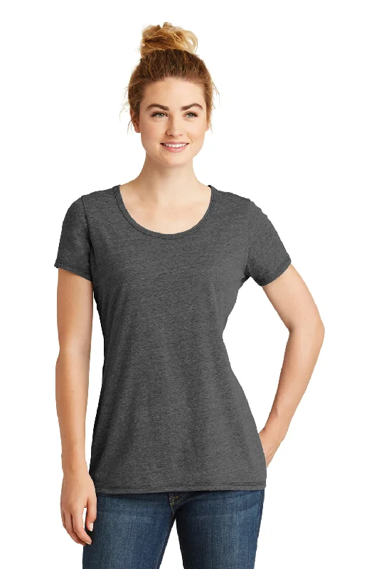 New Era Womens Performance Moisture Wicking Short Sleeve Crewneck T-Shirt - Dark Graphite Grey - Closeout