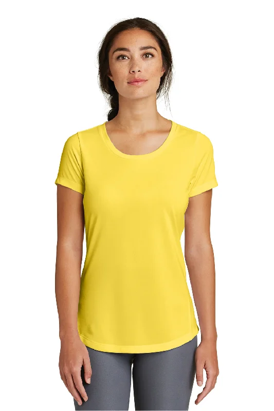 New Era Womens Series Performance Jersey Moisture Wicking Short Sleeve Crewneck T-Shirt - Goldenrod Yellow - Closeout