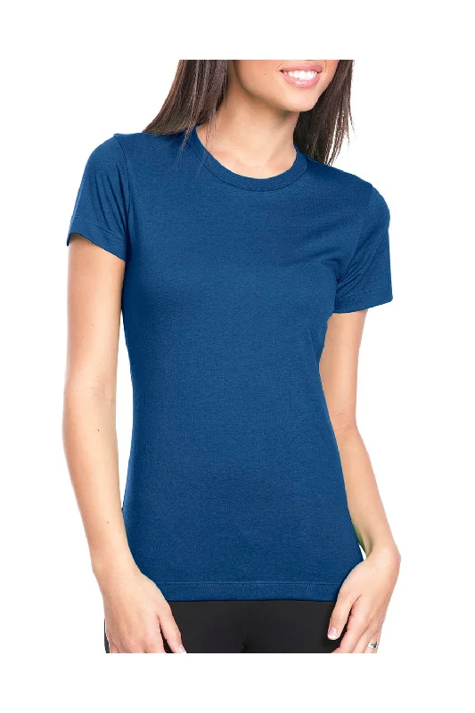 Next Level Womens Boyfriend Fine Jersey Short Sleeve Crewneck T-Shirt - Cool Blue