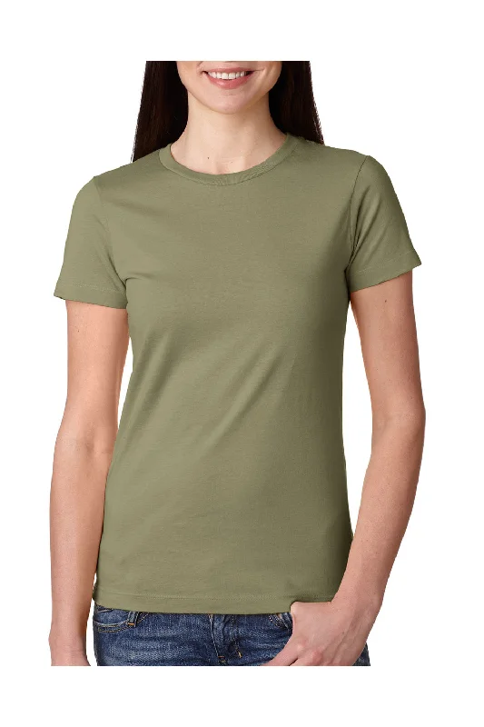 Next Level Womens Boyfriend Fine Jersey Short Sleeve Crewneck T-Shirt - Light Olive