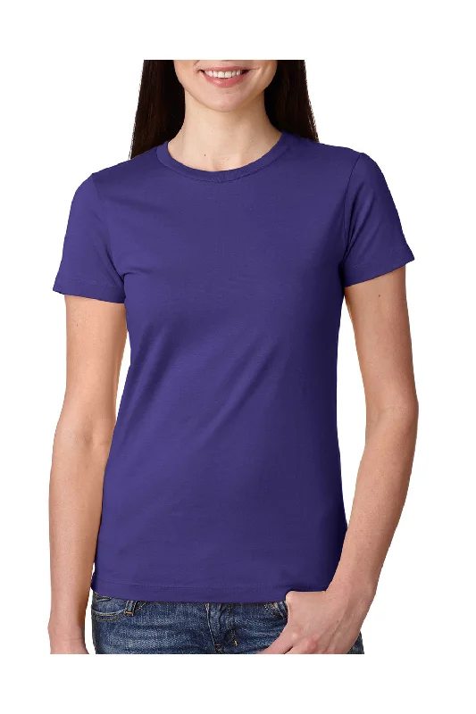 Next Level Womens Boyfriend Fine Jersey Short Sleeve Crewneck T-Shirt - Purple Rush