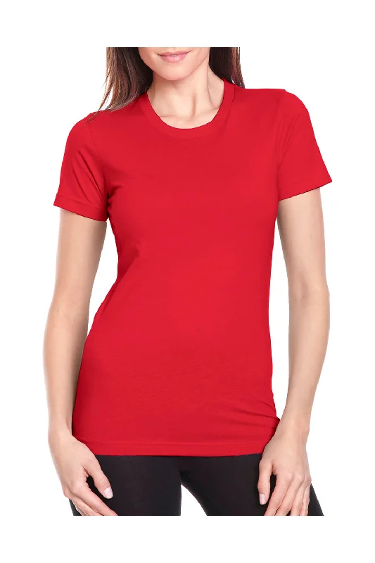 Next Level Womens Boyfriend Fine Jersey Short Sleeve Crewneck T-Shirt - Red