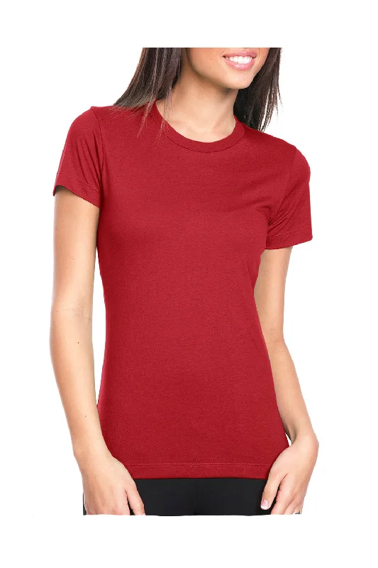 Next Level Womens Boyfriend Fine Jersey Short Sleeve Crewneck T-Shirt - Cardinal Red