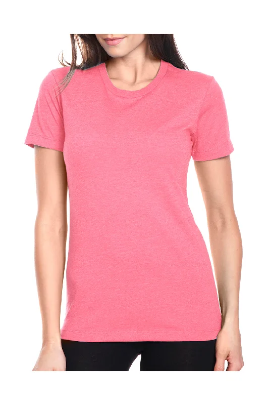 Next Level Womens CVC Jersey Short Sleeve Crewneck T-Shirt - Hot Pink