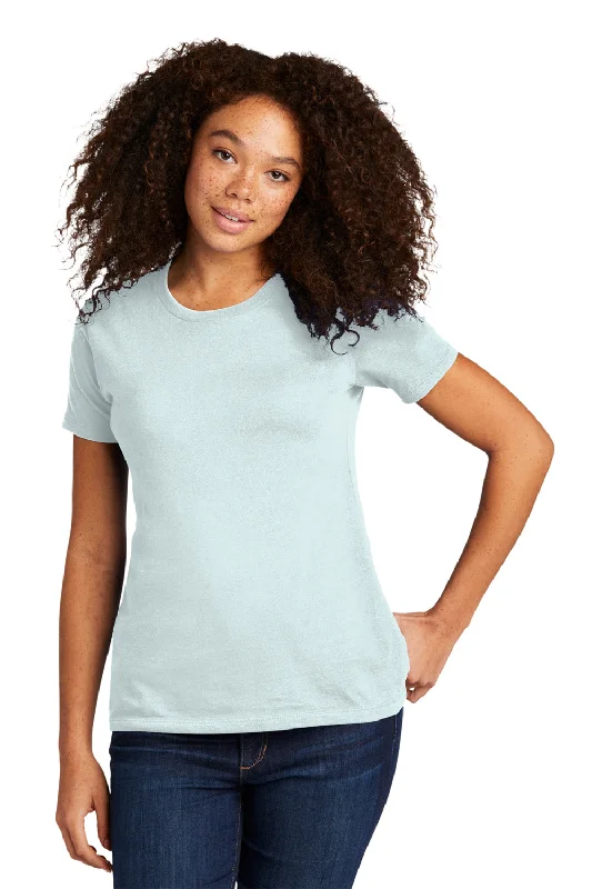 Next Level Womens Boyfriend Fine Jersey Short Sleeve Crewneck T-Shirt - Light Blue