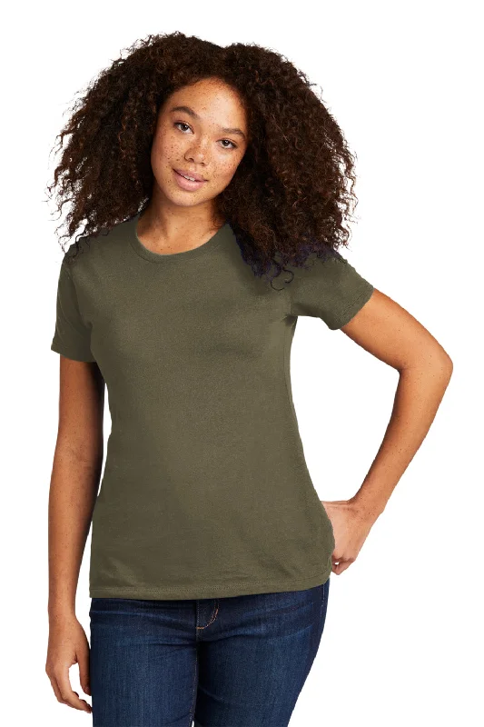 Next Level Womens Boyfriend Fine Jersey Short Sleeve Crewneck T-Shirt - Military Green - Closeout