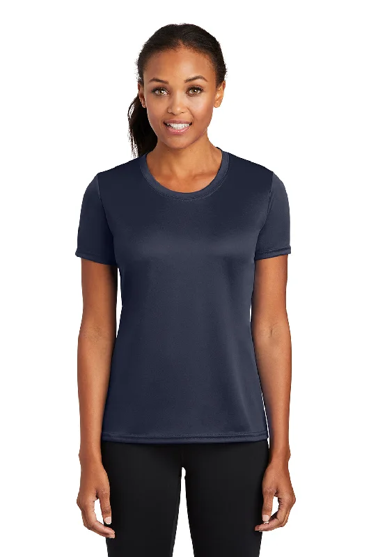 Port & Company Womens Dry Zone Performance Moisture Wicking Short Sleeve Crewneck T-Shirt - Deep Navy Blue