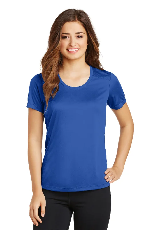 Sport-Tek Womens Elevate Moisture Wicking Short Sleeve Scoop Neck T-Shirt - True Royal Blue - Closeout