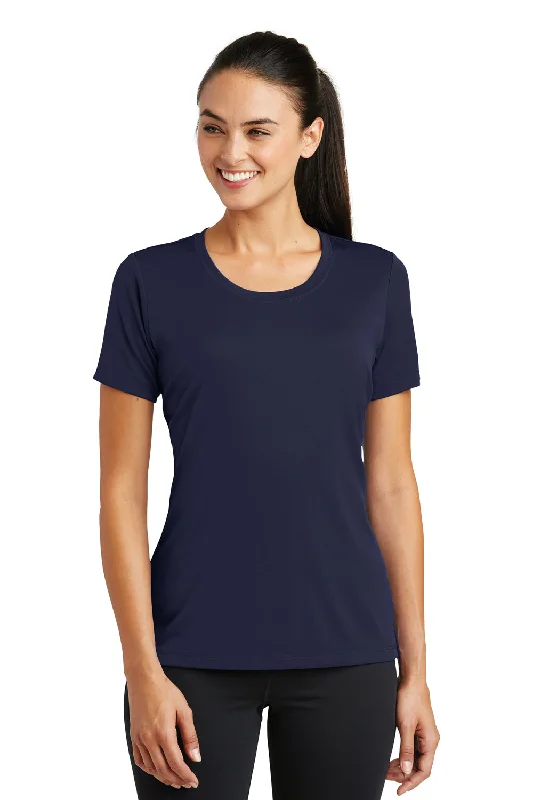 Sport-Tek Womens Tough Moisture Wicking Short Sleeve Crewneck T-Shirt - True Navy Blue - Closeout