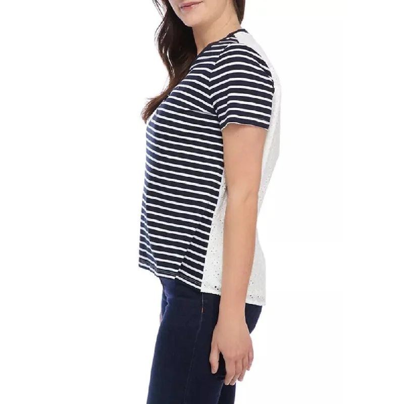 Tommy Hilfiger Women's Striped T-Shirt Blue Size Small