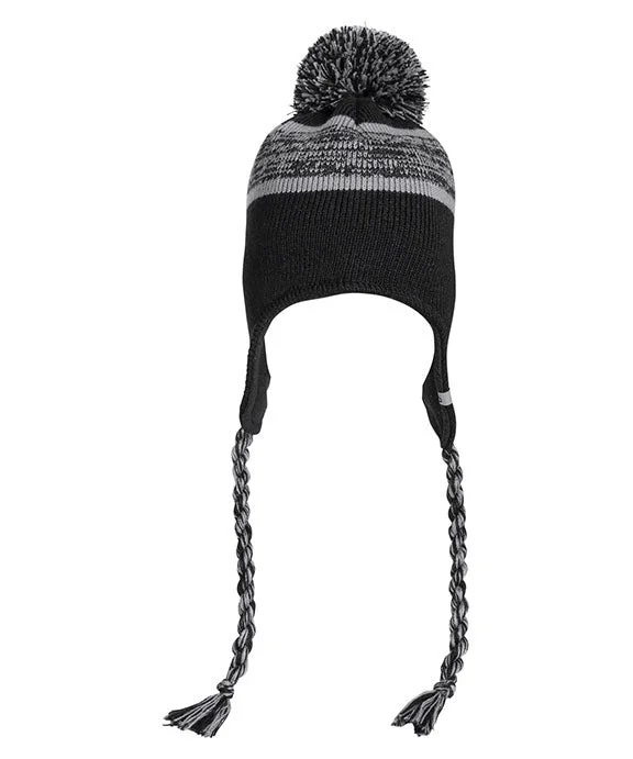 5007JA - J America Backcountry Knit Pom Hat | Black