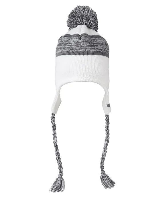 5007JA - J America Backcountry Knit Pom Hat | White